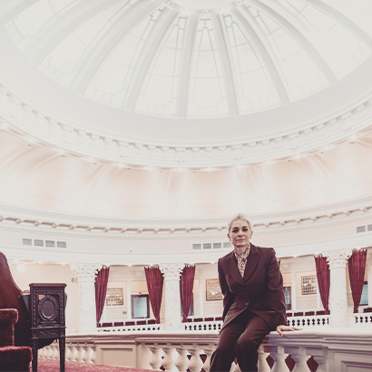 Woman government chamber Solo woman in government chamber building