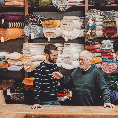 family fabric business family working at their fabric business